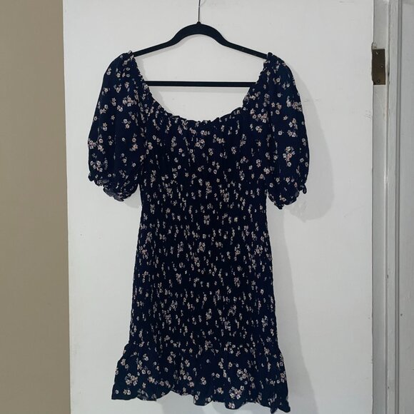 Lily‎ Rose Navy Blue Floral Smocked Dress Size M NWT - Picture 2 of 9